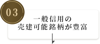 一般信用の売建可能銘柄が豊富